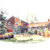 Oakside 2 Pen, Ink & Wash